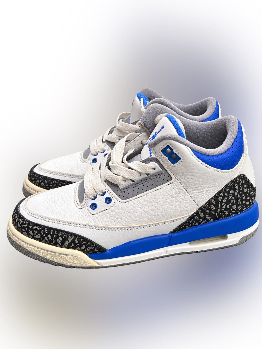 Authentic - Jordan Air Jordan 3 Retro GS 'Racer Blue' Sneakers White & Blue
